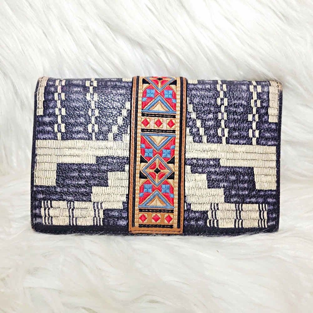 Brighton Africa Stories Leather Folio Wallets Multi Womens Size OS
